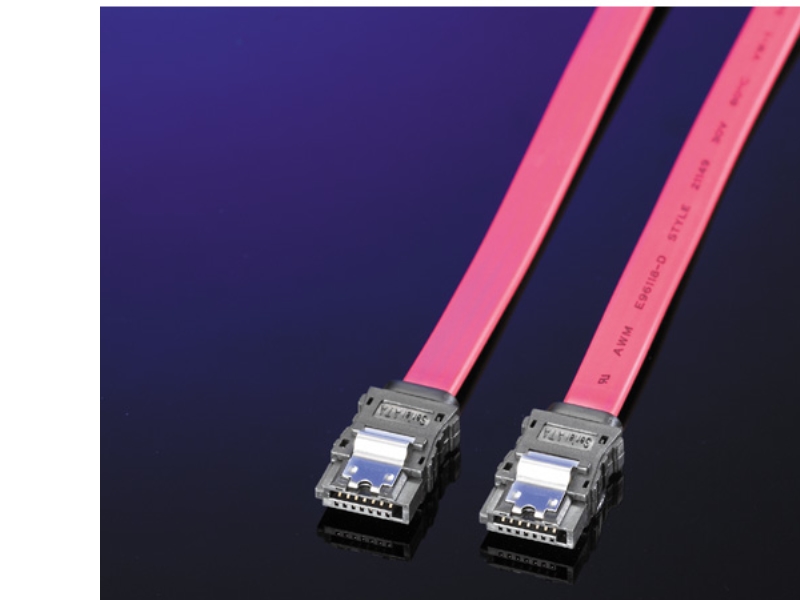 Roline Int. Sata 3.0 Gbit/S Hdd-Kabel Mit Schnappverschluss 0,5M, 0,5 M, Sata Ii, Sata 7-Pin, Sata 7-Pin, Männlich/Männlich, Schwarz, Rot, Rot