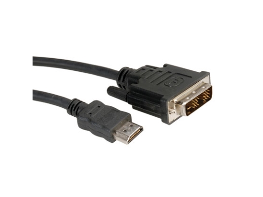 Roline Dvi / Hdmi Verbindungskabel Dvi-D 18+1-Poliger Stecker, Hdmi-A Stecker 2,00 M Schwarz 11.04.5522 Geschirmtes, Doppelseitiges Dvi-Kabel