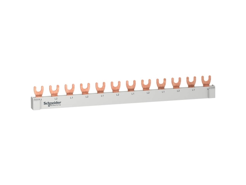 Schneider Electric R9XFH212 Tilbehør til fordelerskab Phase busbar Hvid 2-polet 63 A 5 stk