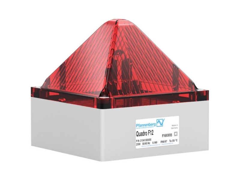 Pfannenberg Blitzlampe QUADRO F12 24 DC RD 21041805000 Rød Rød 24 V/DC