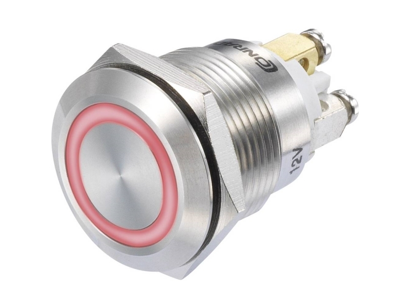 TRU COMPONENTS GQ19F-10E/R/12V/S Pressostat 48 V/DC 3 A 1 x Off/(On) Tastende Rød IP65 1 stk Tastende Rød IP65 1 stk