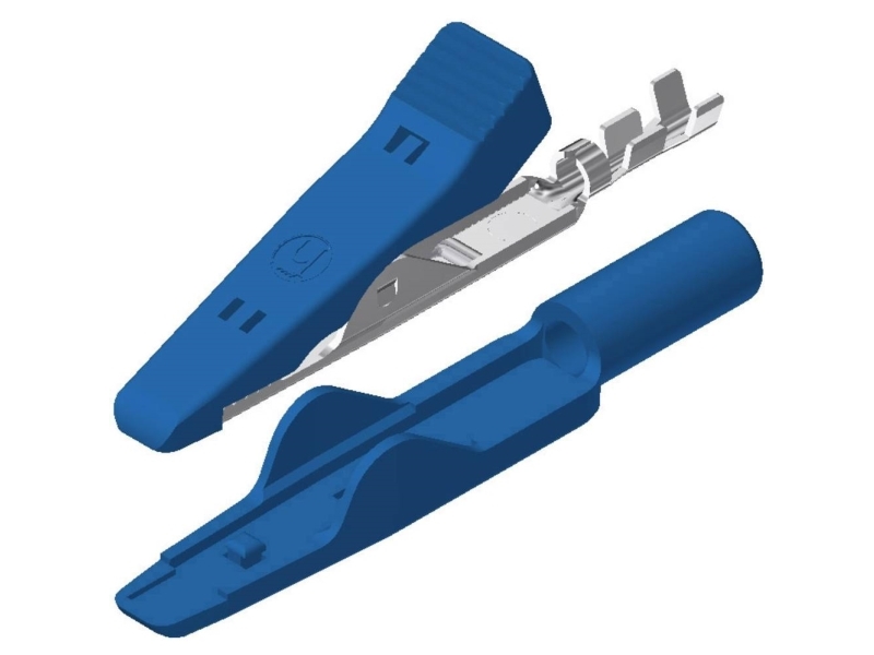 SKS Hirschmann MA 1 Miniatyrkrokodilkäke Blå Spännvidd max: 4 mm Längd: 41,5 mm 1 st | EL Artiklar - Andra EL - krokodilnäbb | GameStuff