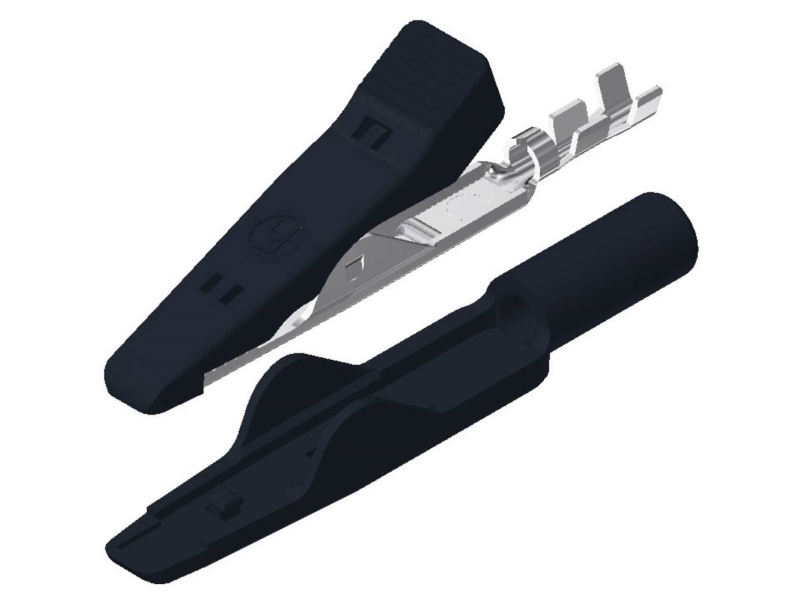 SKS Hirschmann MA 1 Miniatyrkrokodilkäke Svart Spännvidd max: 4 mm Längd: 41,5 mm 1 st | EL Artiklar - Andra EL - krokodilnäbb | GameStuff