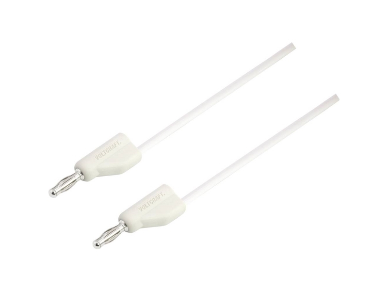 VOLTCRAFT MSB-300 Prøveledning Lamelstik 4 mm Silikone 0.75 m Hvid 1 stk