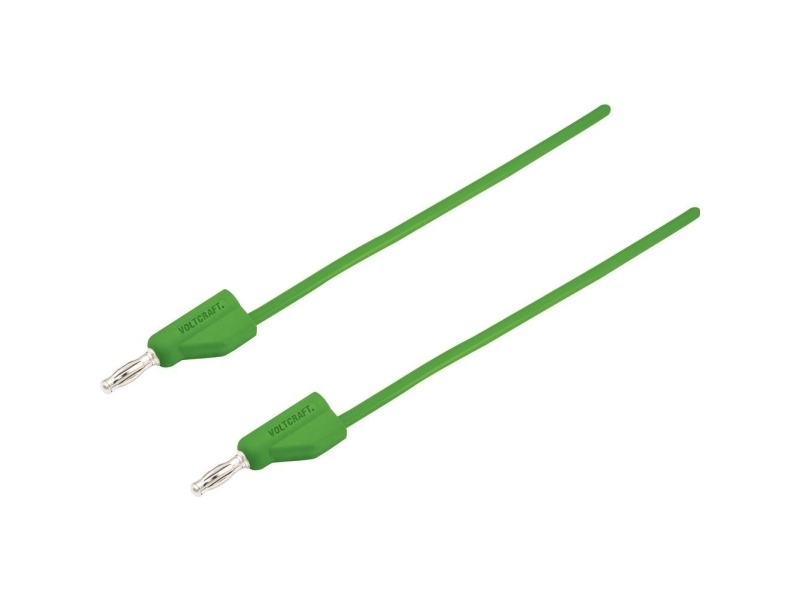 VOLTCRAFT MSB-300 Testijohto [Lamelliitin 4 mm - Lamelliitin 4 mm] 0,50 m Vihreä 1 kpl