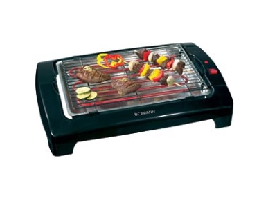 Bomann BQ 1240 CB, 2000 W, Svart, 230 V, 50 hz, 480 mm, 360 mm | Trädgården - Grillar - Elgrillar | GameStuff