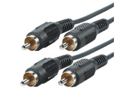 Roline Cinch Extension Cable, 2X Rca M-M 2.5 M, 2,5 Mm, Sort