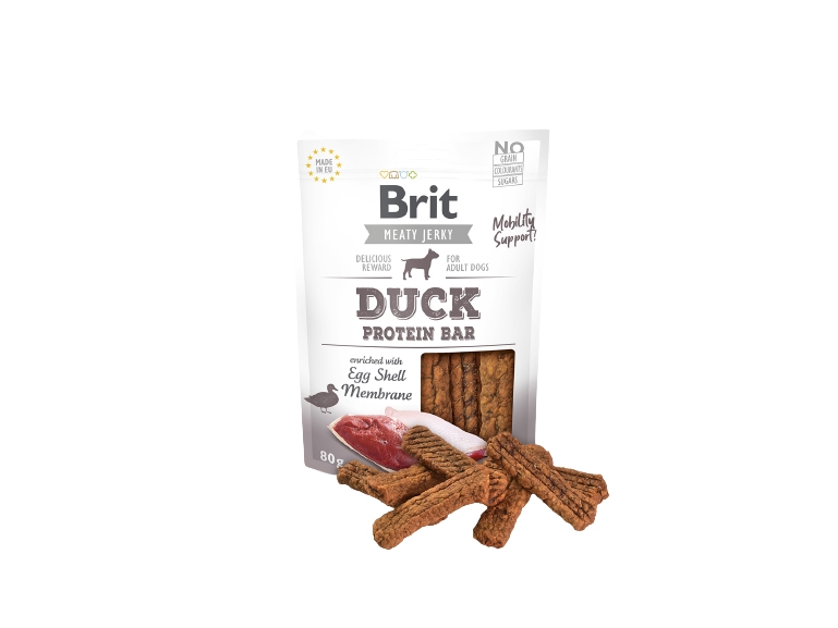 Brit Jerky Snack, Snacks, Hund, Adult, Ente, 80 G, Zuckerfrei