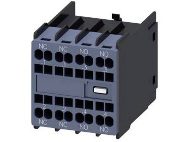 Siemens Hjælpekontaktblok , 2No + 2Nc Fordeling: 1Nc, 1Nc, 1No, 1No, Str. S00 Og S0, Fjederklemme