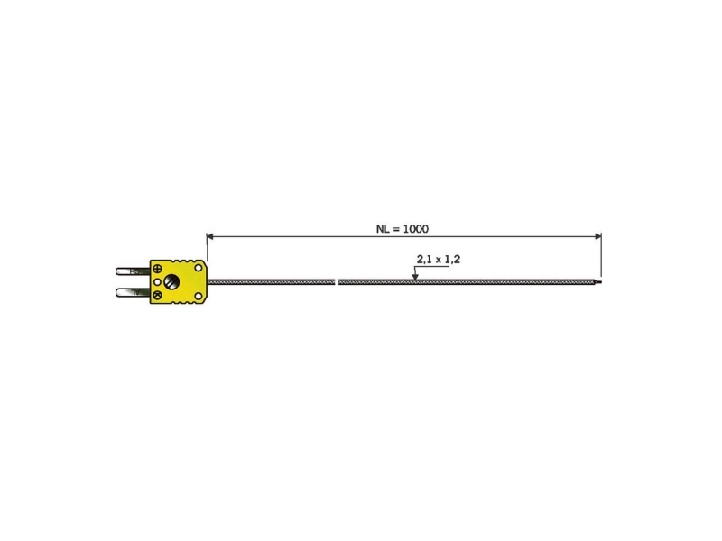 B + B Thermo-Technik 0644 1402-30 Luftsensor -50 Til +400 °C Sensortype K