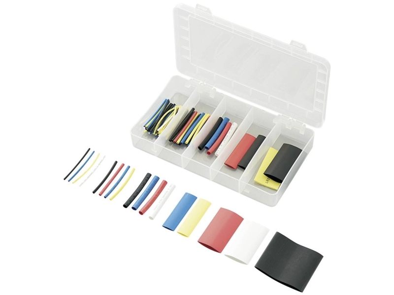 TRU COMPONENTS 1566617 Krympeslangesortiment Krympningshastighed:2:1 119 Teile | EL Artiklar - Kablar och ledningar - Krympemateriale | GameStuff