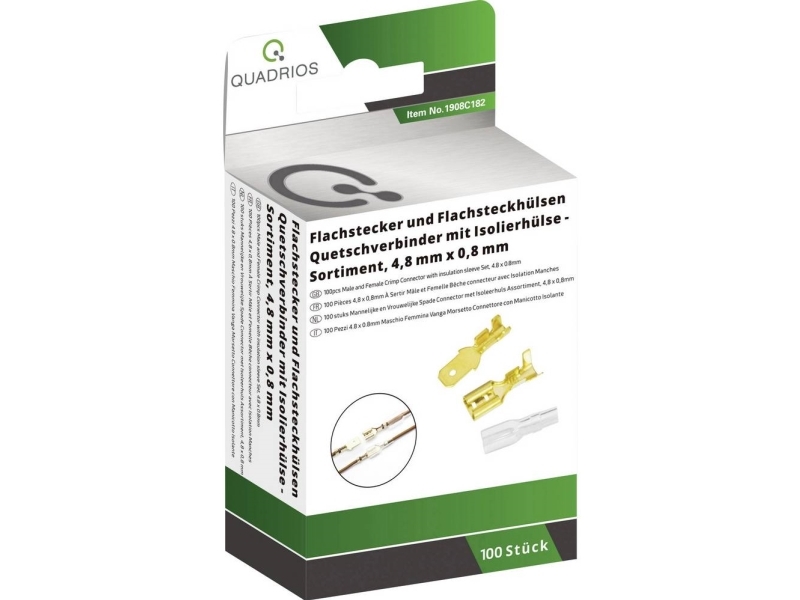 Quadrios 1908C182 klämanslutningssortiment 0,50-1 mm² mässing, transparent | 100 delar