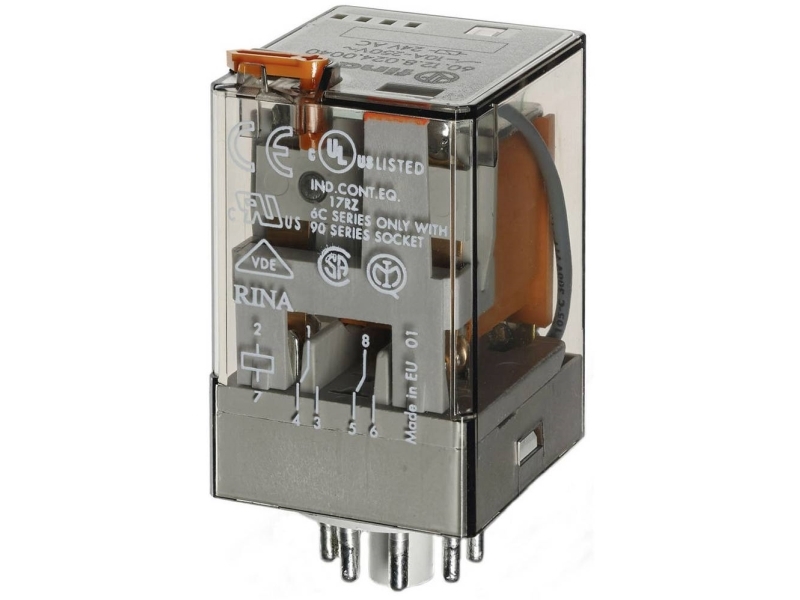 Finder 60.12.8.230.0040 Stikrelæ 230 V/AC 10 A 2 x omskifter 1 stk Tray