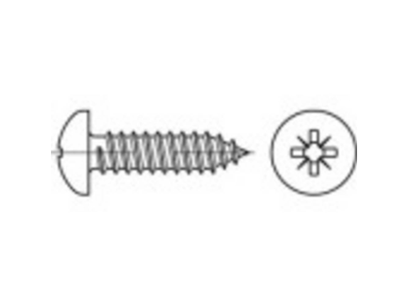 Toolcraft To 5376885 Lentil Phillips Skruvar 9 Mm Philips Iso 7049 Rostfritt Stål A2 1000 St