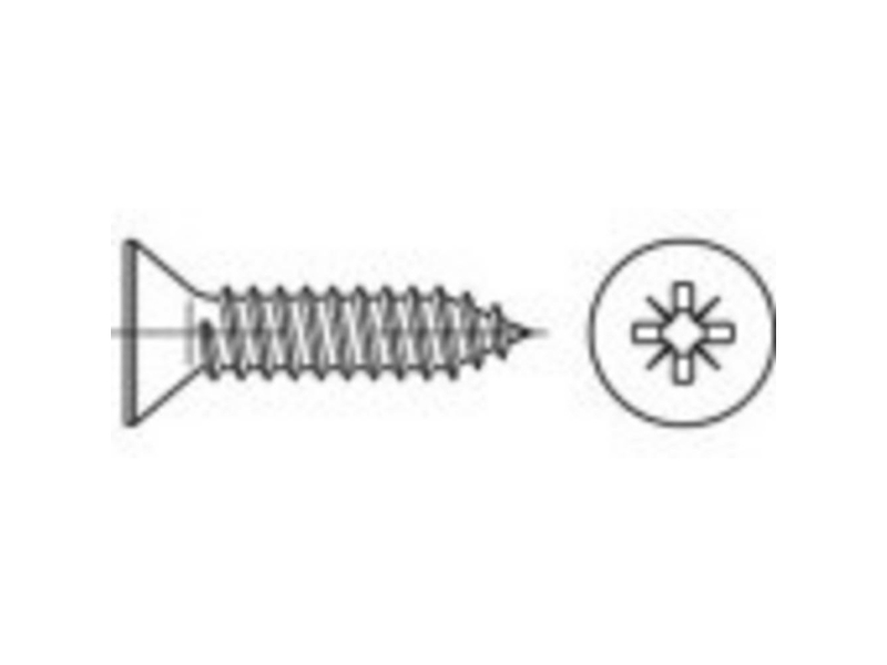 Toolcraft To-5377377 Undersænket Kærvskrue Krydskærv Philips Rustfrit Stål A2 1000 Stk