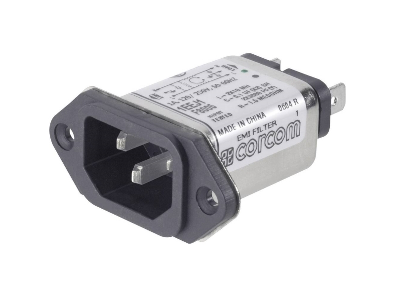 TE Connectivity 1-6609006-4 Strømfilter med IEC-tilslutning 250 V/AC 10 A 0.35 mH 1 stk 1 stk