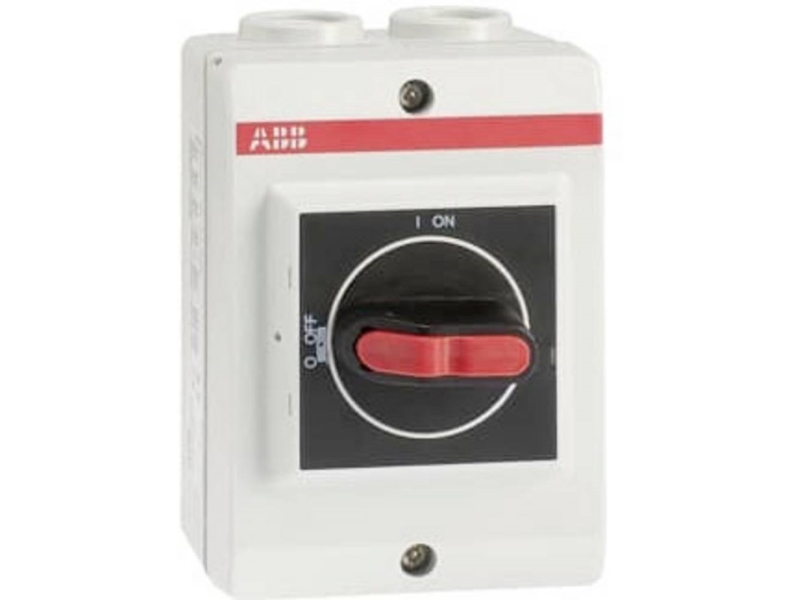 ABB Sikkerhedsafbryder 16A 3 polet uden hjælpekontakt metrisk gevind sort greb OTP16K3M1