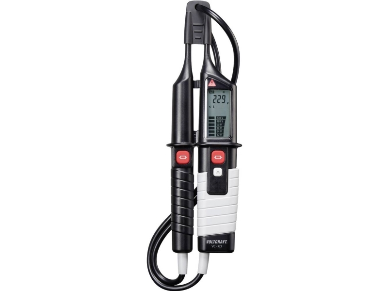 VOLTCRAFT VC 63 To-polet spændingstester Kalibreret (DAkkS) CAT III 1000 V, CAT IV 600 V Akustik, LCD, LED