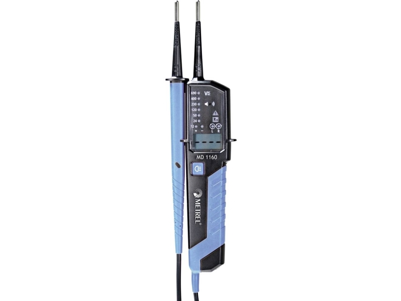 Metrel Md 1160 To-Polet Spændingstester Kalibreret (Iso) Cat Iii 1000 V, Cat Iv 600 V Lcd, Akustik