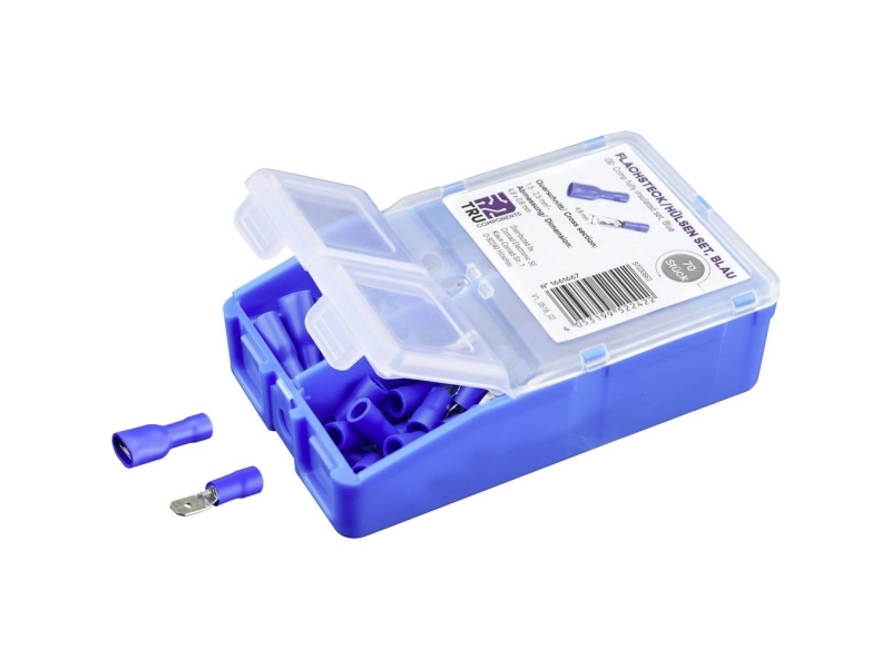 TRU COMPONENTS klämanslutningsstycken-sortiment 1,5 / 2,5 mm² blå 140 st isolerad | Verktyg & Verkstad - Tänger - Alla Tänger | GameStuff