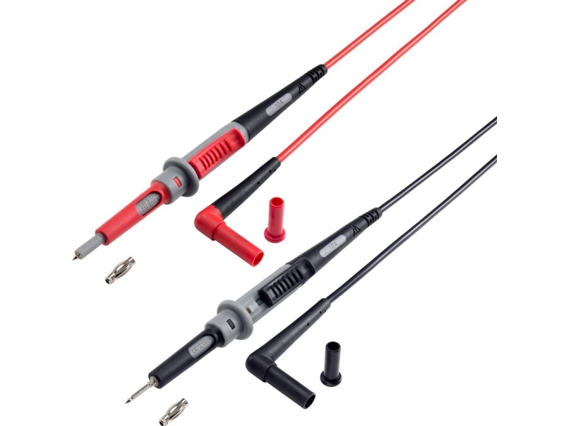 VOLTCRAFT MS-4PS-E Säkerhetsprøveledning [4mm säkerhetsstik - Testspids] 1.00 m Sort, Rød 1 stk | EL Artiklar - Kablar och ledningar - Testa och mäta ledningar | GameStuff