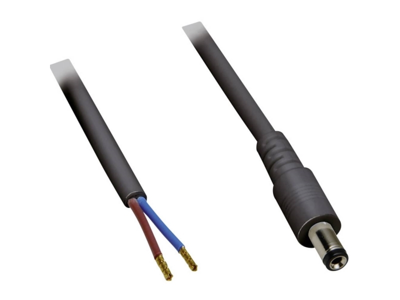 Tru Components Lavvoltstilslutningskabel Lavspændingsstik - Åben Ende 5.50 Mm 2.10 Mm 0.50 M 1 Stk
