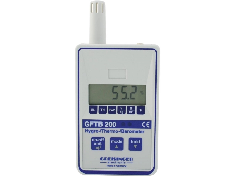 Greisinger GFTB 200 luftfuktighetsmätare (hygrometer) kalibrerad (DAkkS) 0 % rF - 100 % rF daggpunkts-/mögelvisning | Ventilation & Klimat - Annan ventilation och klimat - Luftfuktighetsmätare | GameStuff