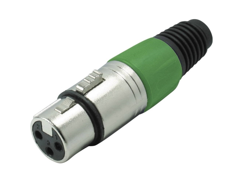 Kash 55022-G Xlr-Stik Kobling, Lige Poltal: 3 Grøn 1 Stk