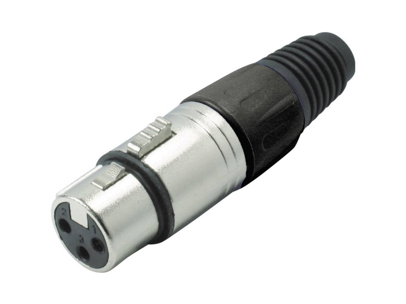Kash 55022-S Xlr-Stik Kobling, Lige Poltal: 3 Sort 1 Stk
