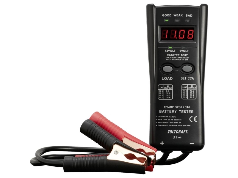 VOLTCRAFT BT-4 Bil-batteritester 175 mm x 75 mm | Bilvård & Biltillbehör - Säkerhetsutrustning för Bilen - Batteri underhåll | GameStuff