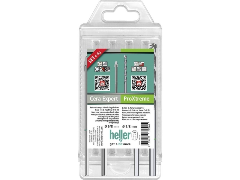 Heller Tools Cera Expert + ProXtreme 28813 2 Hårdmetal Tagstensbor 4 dele Trekantet skaft 1 stk