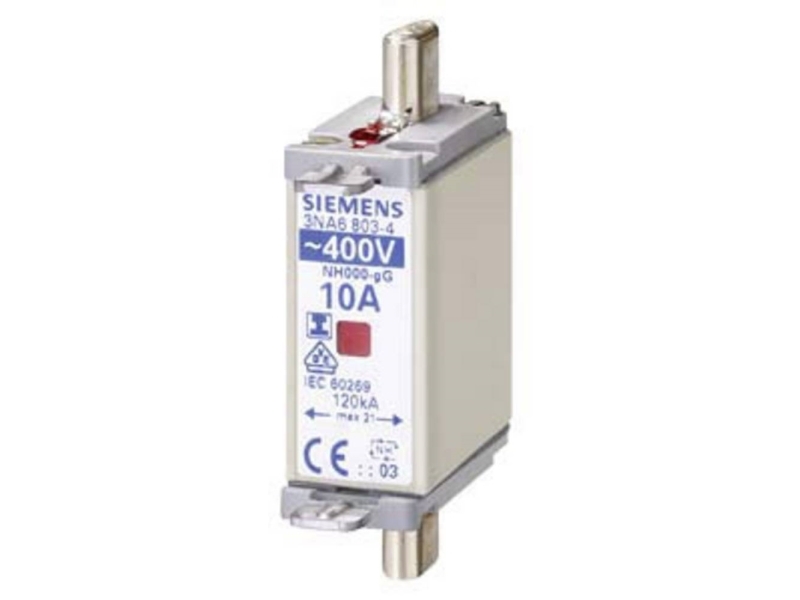 Siemens 3NA68034 Sikringsindsats Sikringsstørrelse = 0 10 A 400 V 3 stk 3 stk