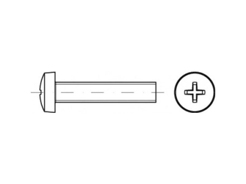 Toolcraft To 5430990 Linfröskruvar M4 50 Mm Philips Iso 7046 Stål Galvaniserat 200 St