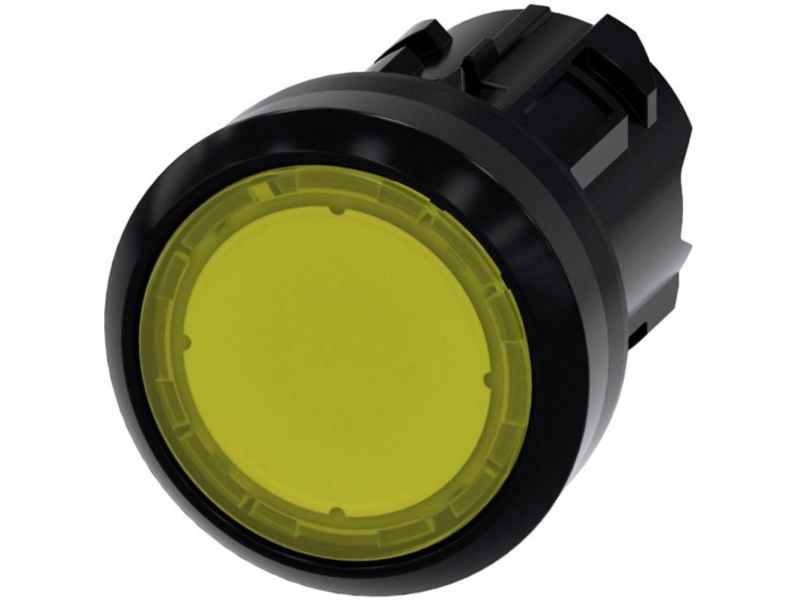 Siemens 3SU10010AD300AA0 3SU1001-0AD30-0AA0 Lysmelder Frontring plastic, Rund Knap Sort, Gul 1 stk