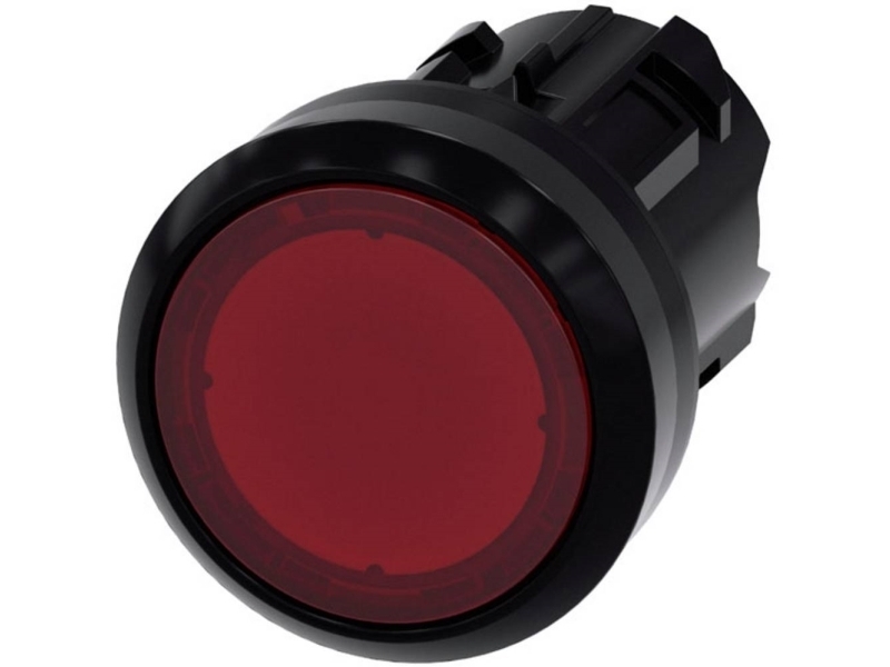 Siemens 3SU10010AD200AA0 3SU1001-0AD20-0AA0 Lysmelder Frontring plastic, Rund Knap Sort, Rød 1 stk