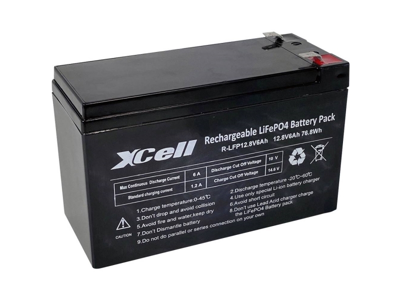 XCell 12.8-6 Specialbatteri LiFePo Batteri Flat Plug LiFePO 4 12.8 V 6000 mAh | EL Artiklar - Batteri - Övriga batterier | GameStuff