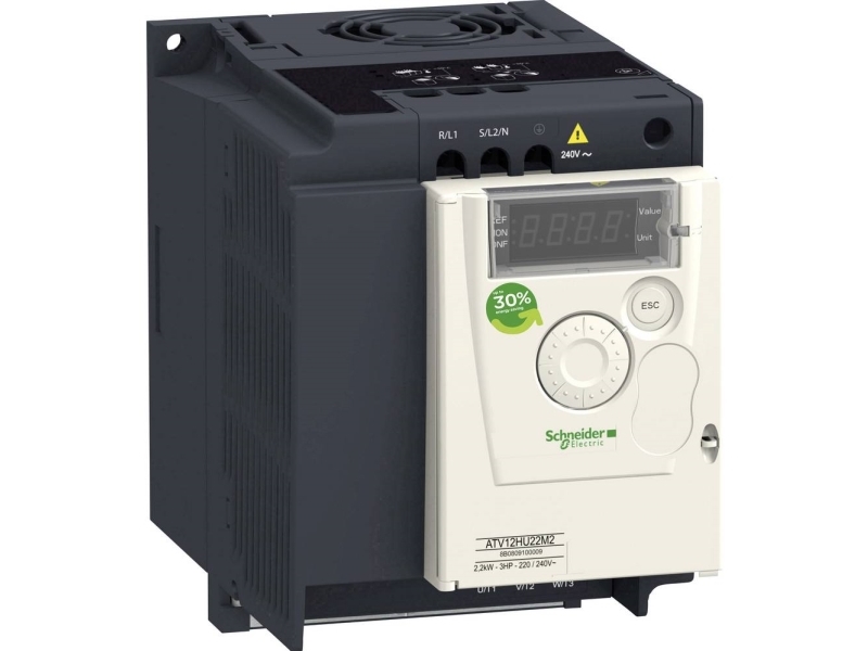 Schneider Electric ATV12HU15M2, IP20, -10 - 50 ° C, -25 - 70 ° C, 5 - 95%, 1000 - 2000 m, 200 - 240 V | EL Artiklar - Motorer, Spänningsreglering, Övervakning - Elektronisk motorstyrning | GameStuff
