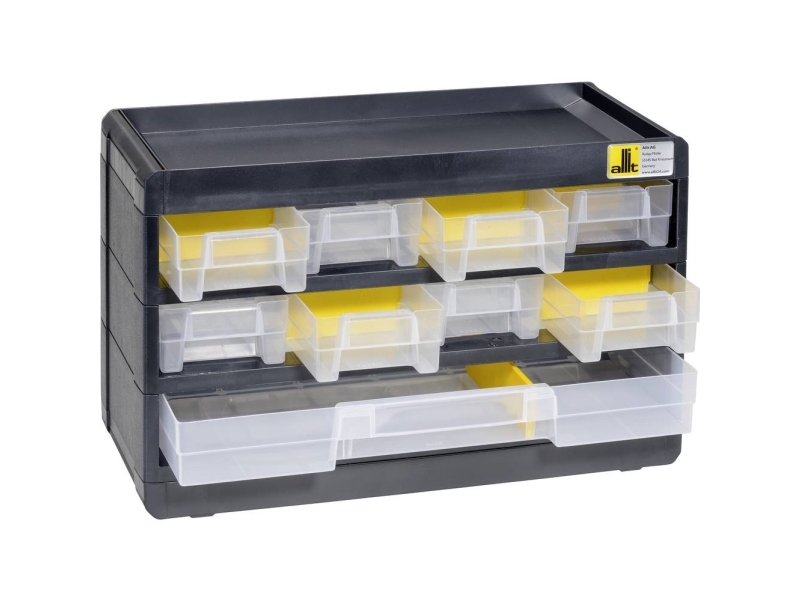 Allit 458080 Lagermagasin Varioplus Basic 15 (B X H X T) 300 X 190 X 135 Mm Sort, Gul 1 Stk