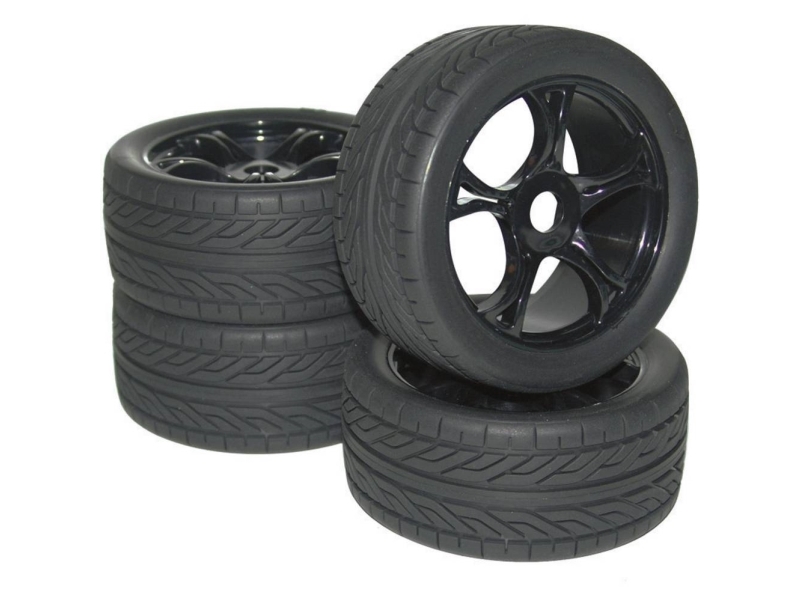 Reely 1:8 Buggy Komplette hjul Street 5 eger Sort 4 stk