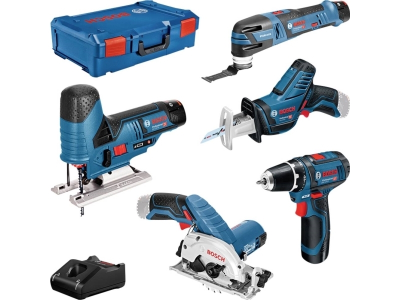 Bosch 12v Profi Sæt 5 Stk. Gsr Gst Gop Gks Gsa