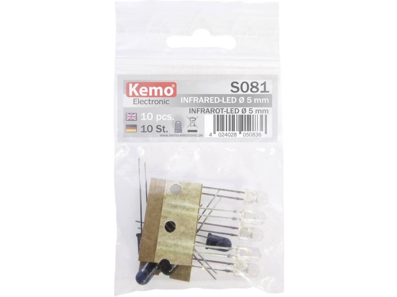Kemo S081 LED-sortiment IR 870 nm, 925 nm 5 mm med radial kabel | Lauritz Knudsen - Övrige El-artiklar (LK) - LK IHC®-kontroll | GameStuff