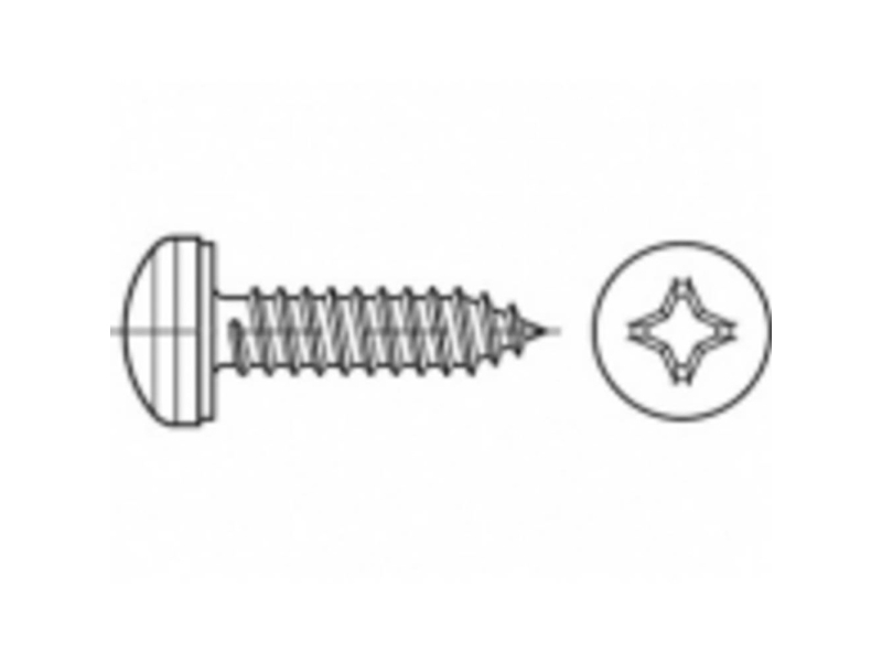 Toolcraft To 5444730 Skruv Med Platt Huvud 13 Mm Spade Cutter Philips 88981 Stål Galvaniserat 1000 St