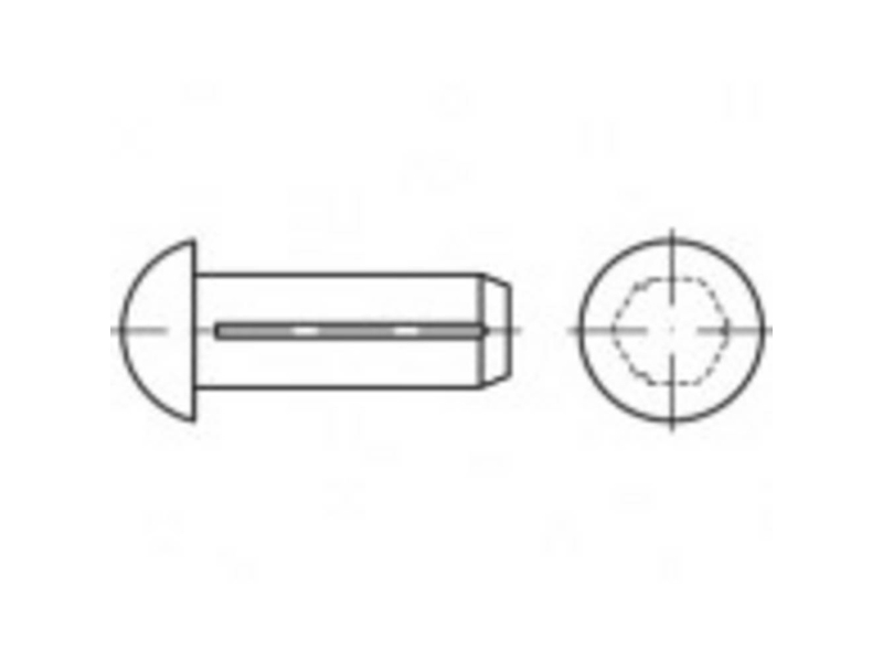 TOOLCRAFT TO-5439120 Halvrundt rillet søm 4 mm Stål 500 stk
