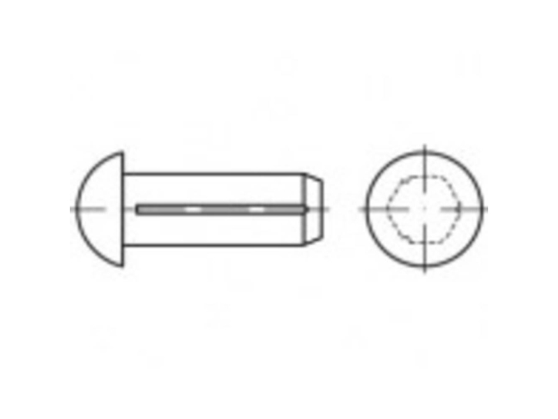 TOOLCRAFT TO-5439096 Halvrundt rillet søm 3 mm Stål 500 stk