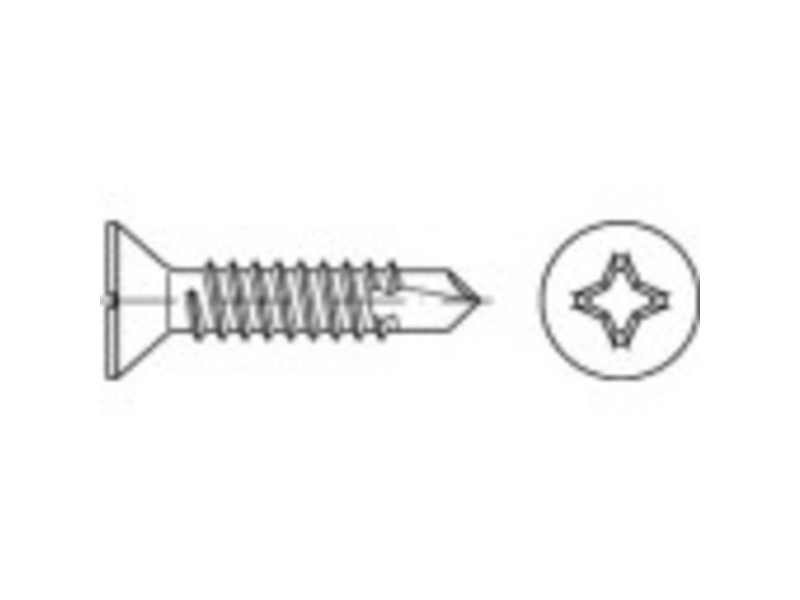 Toolcraft To 5441655 Borrskruvar 4 8 Mm 19 Mm Korsklipp Philips Iso 15482 Stål Galvaniserat 1000 St