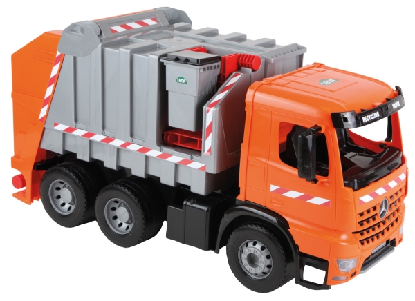 Lena GIGA TRUCKS Garbage truck Arocs with labels, Skraldebil model, Formonterede, Mercedes-Benz Arocs, 3 År, Sort, Grå, Orange, Europa