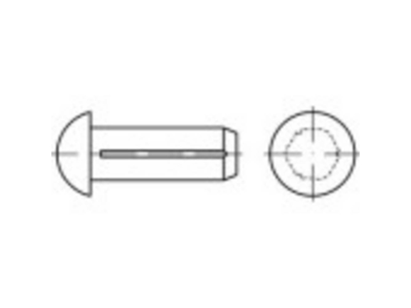 TOOLCRAFT 1066873 Halvrundt rillet søm (Ø x L) 2,5 mm x 6 mm Rustfrit stål A2 100 stk