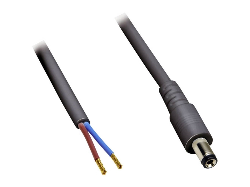 Bkl Electronic Lavvoltstilslutningskabel Lavspændingsstik - Åben Ende 5.50 Mm 2.50 Mm 5.00 M 1 Stk