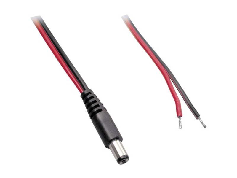 Bkl Electronic Lavvoltstilslutningskabel Lavspændingsstik - Åben Ende 5.50 Mm 2.10 Mm 1.00 M 1 Stk
