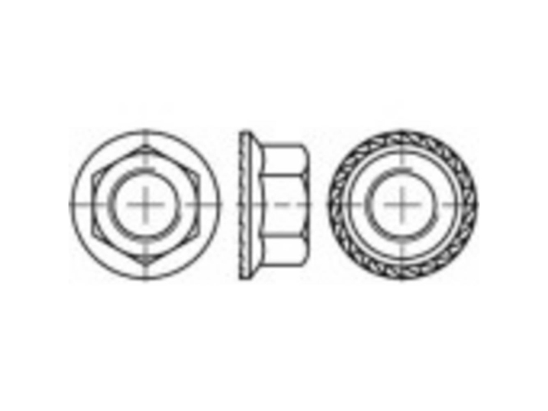 TOOLCRAFT 1067604 Sekskant-låsemøtrikker med flange M8 DIN 6923 Rustfrit stål A4 500 stk | Verktyg & Verkstad - Skruvar & Muttrar - Mutter | GameStuff